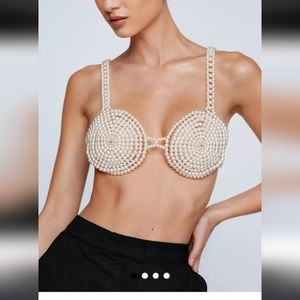 Pearl bodysuit chain/ bra